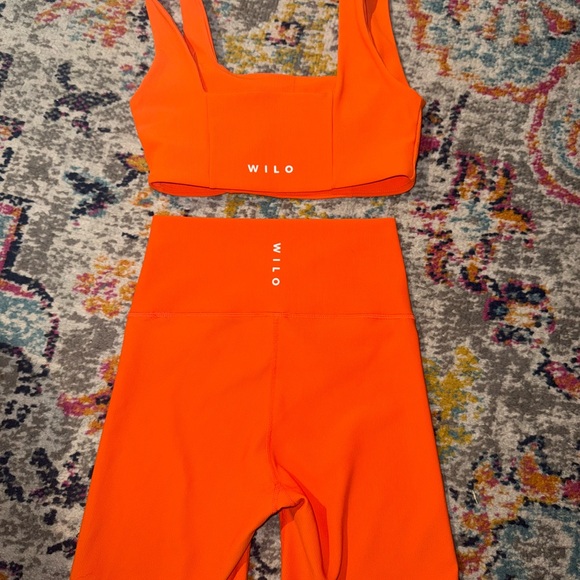 Wilo Orange Sports Bra and Shorts Set - Picture 1 of 4